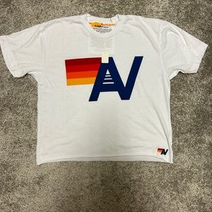 Aviator Nation Boyfriend Logo tee in white sz large